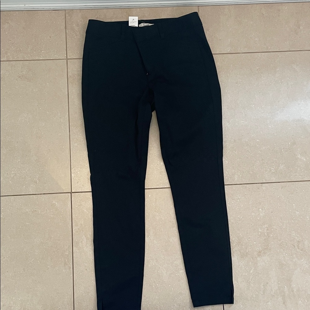 Loft Black Slim Fit Trousers size 6 Dress Pants New with Tags
